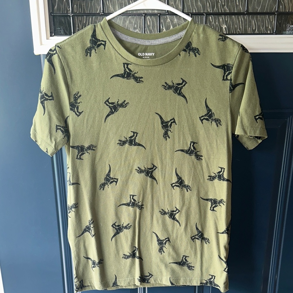 Old Navy Olive Dinosaur Graphic Tee